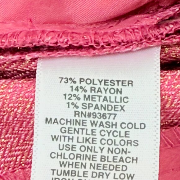 Liz Claiborne Women's Frozen Berry Metallic Contoured Waistband Trouser Sz 8 NWT - Picture 8 of 12